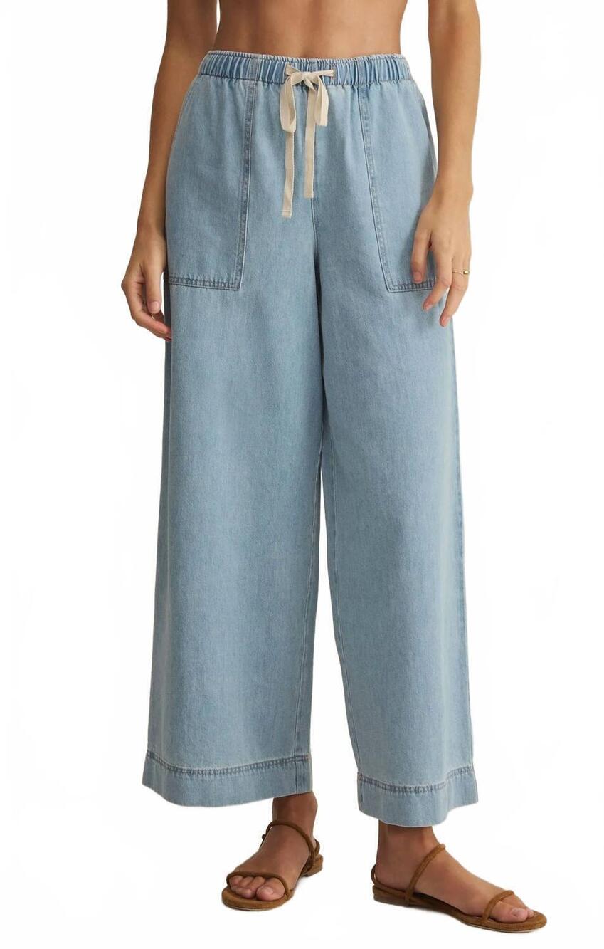 NEW Z SUPPLY daycation denim utility pant in coastal water
